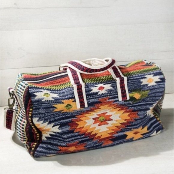 NEW Navajo Aztec Woven Weekender Duffle Bag - Picture 3 of 8